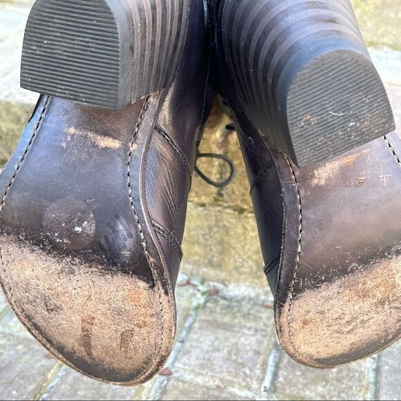 Frye Leather Sandra Tall Black Lace Up Riding/ Moto Boot 6M - Picture 4 of 10